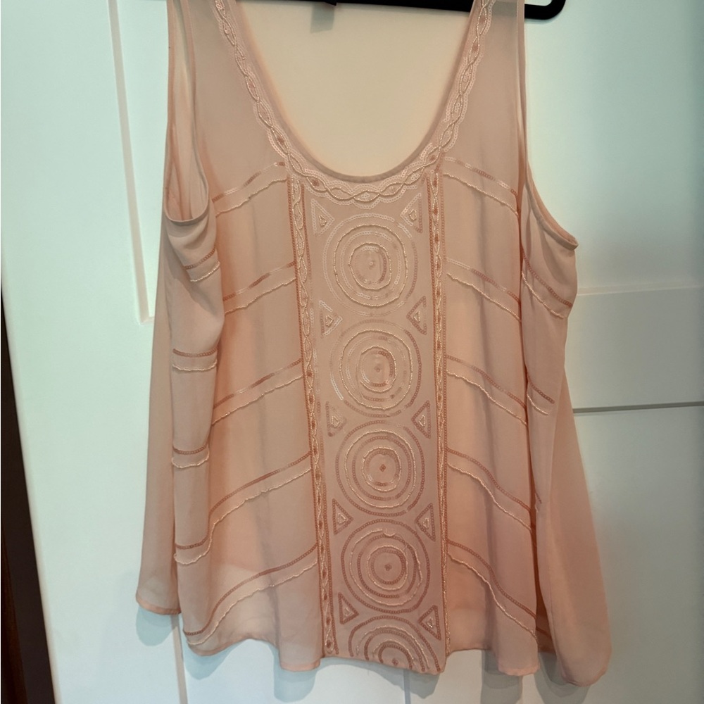 Torrid Peach Embroidered Tank Top